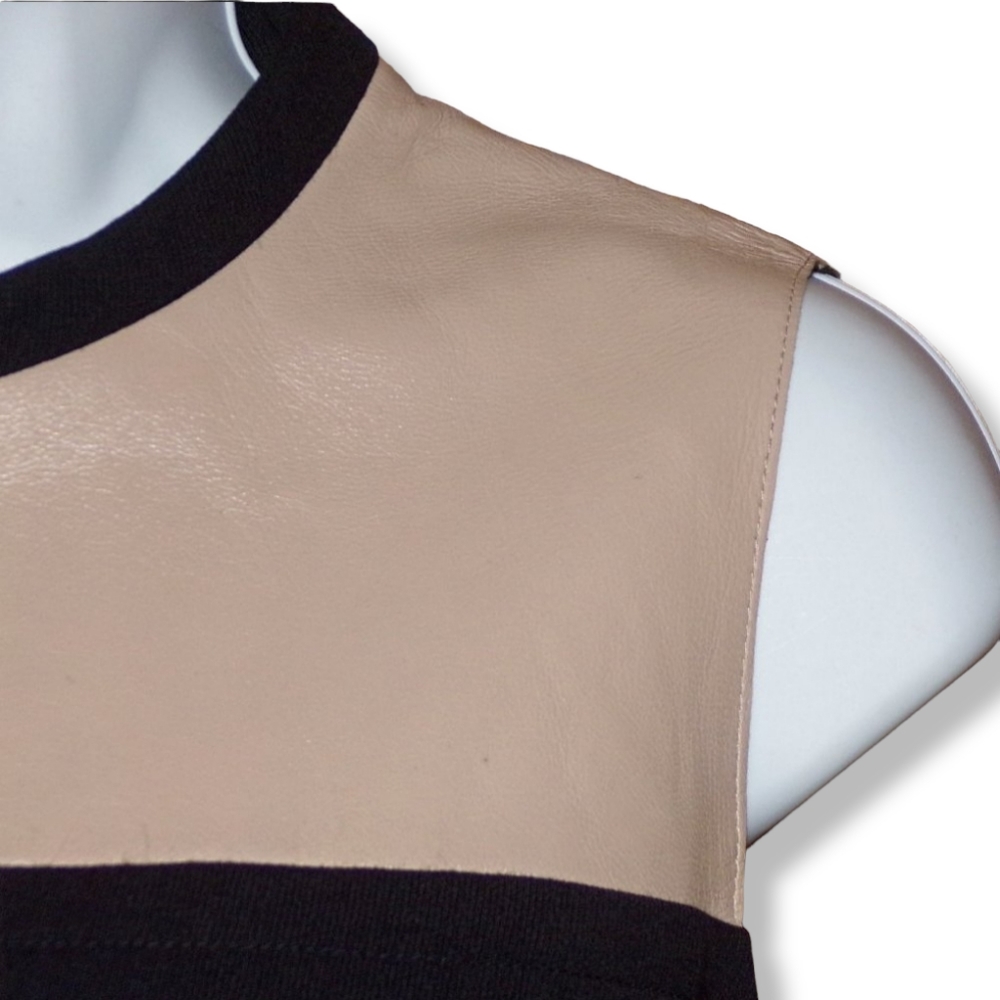 Akris Punto 100% Wool/Lamb Leather Dress - Picture 5 of 7
